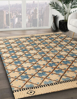 Abstract Brown Modern Rug in Family Room, abs4929