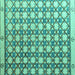 Square Machine Washable Abstract Turquoise Modern Area Rugs, wshabs4929turq