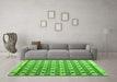 Machine Washable Abstract Green Modern Area Rugs in a Living Room,, wshabs4929grn