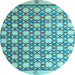 Round Machine Washable Abstract Light Blue Modern Rug, wshabs4929lblu