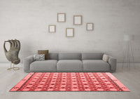 Machine Washable Abstract Red Modern Rug, wshabs4929red