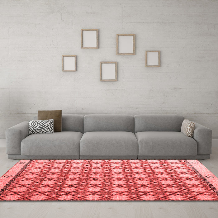 Modern Red Washable Rugs