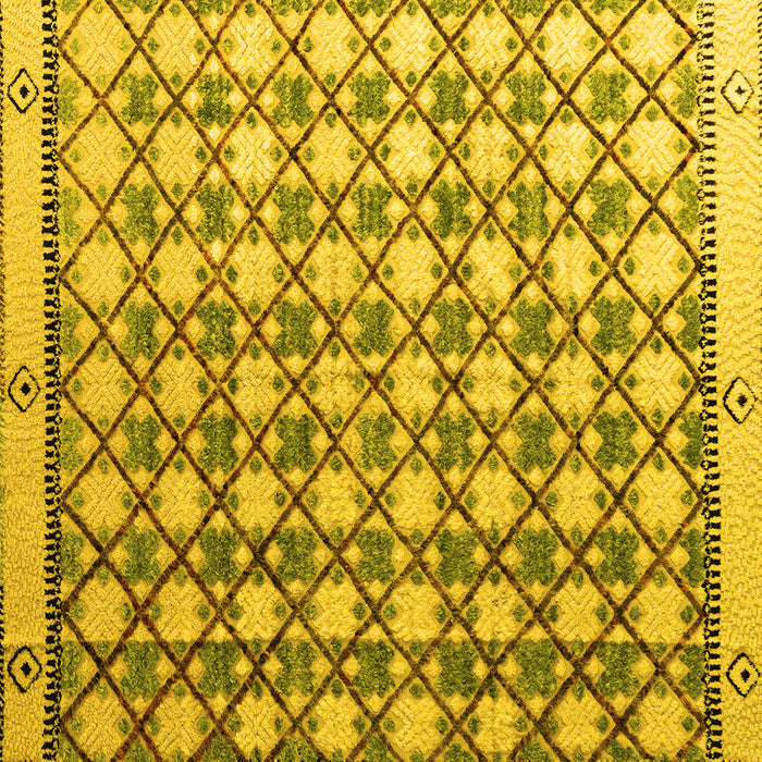 Square Machine Washable Abstract Yellow Modern Rug, wshabs4929yw