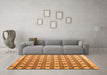 Machine Washable Abstract Orange Modern Area Rugs in a Living Room, wshabs4929org