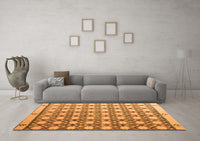 Machine Washable Abstract Orange Modern Rug, wshabs4929org