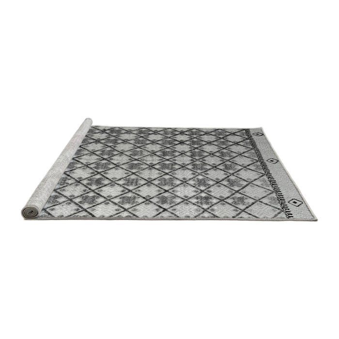 Sideview of Machine Washable Abstract Gray Modern Rug, wshabs4929gry