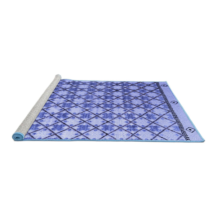 Sideview of Machine Washable Abstract Blue Modern Rug, wshabs4929blu