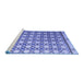 Sideview of Machine Washable Abstract Blue Modern Rug, wshabs4929blu