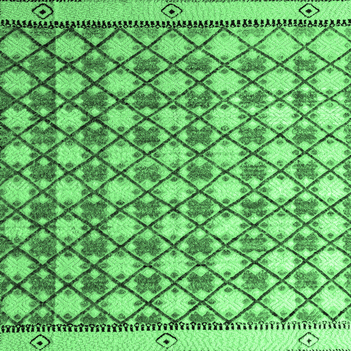 Square Abstract Emerald Green Modern Rug, abs4929emgrn