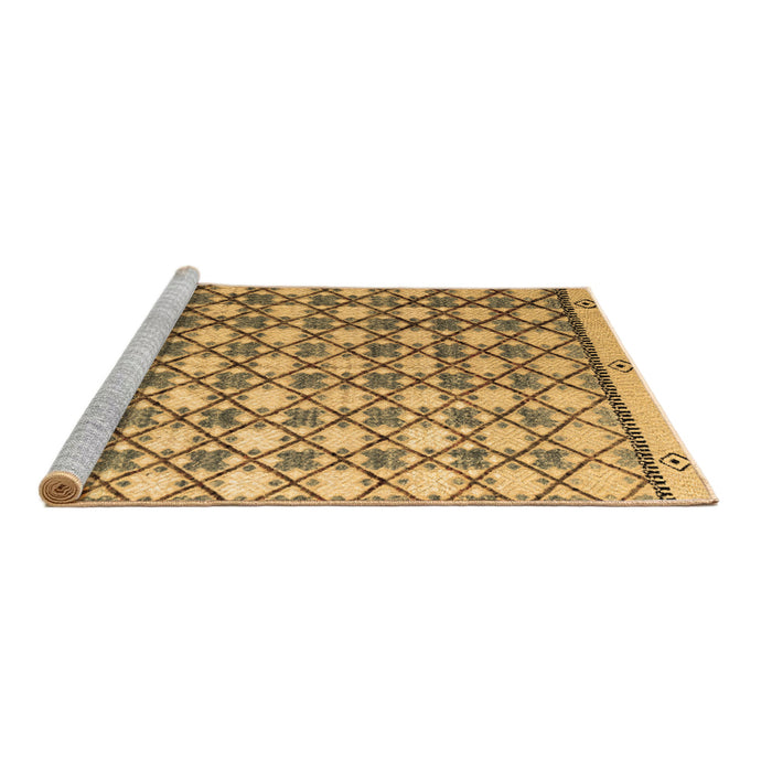 Sideview of Machine Washable Abstract Brown Modern Rug, wshabs4929brn