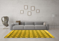 Machine Washable Abstract Yellow Modern Rug, wshabs4929yw