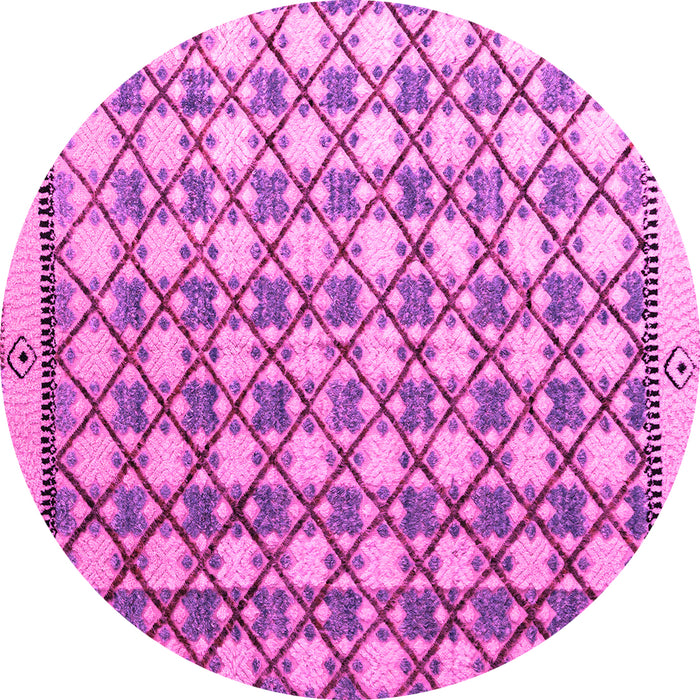 Round Abstract Pink Modern Rug, abs4929pnk