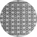 Round Machine Washable Abstract Gray Modern Rug, wshabs4929gry