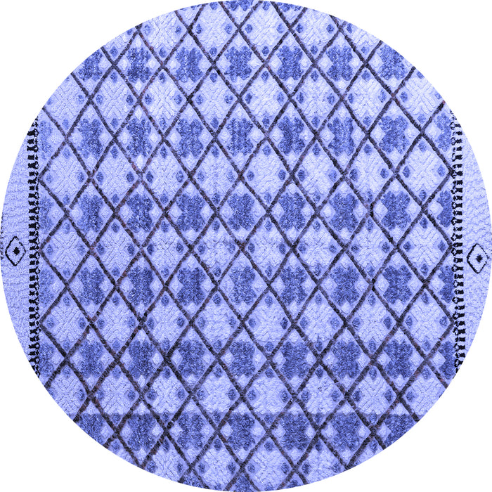 Round Abstract Blue Modern Rug, abs4929blu
