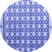 Round Abstract Blue Modern Rug, abs4929blu