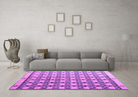 Machine Washable Abstract Purple Modern Rug, wshabs4929pur