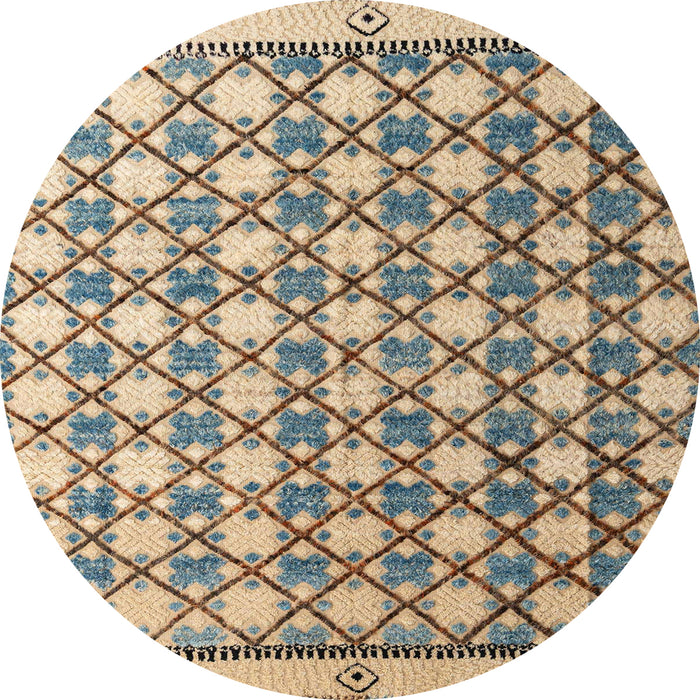 Round Machine Washable Abstract Brown Rug, wshabs4929