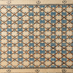 Square Abstract Brown Modern Rug, abs4929