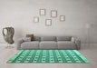 Machine Washable Abstract Turquoise Modern Area Rugs in a Living Room,, wshabs4929turq