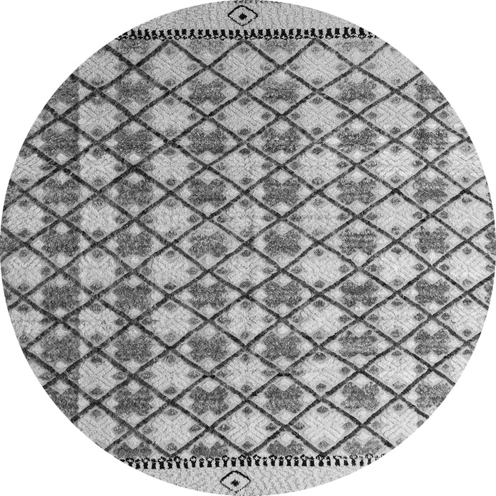 Round Abstract Gray Modern Rug, abs4929gry