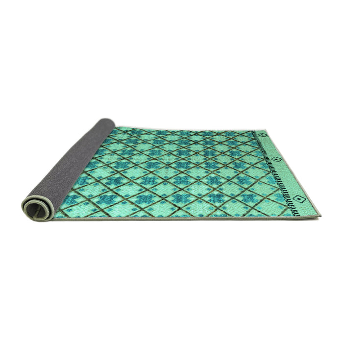 Sideview of Abstract Turquoise Modern Rug, abs4929turq