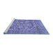 Sideview of Machine Washable Oriental Blue Traditional Rug, wshabs492blu