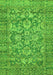 Machine Washable Oriental Green Traditional Area Rugs, wshabs492grn