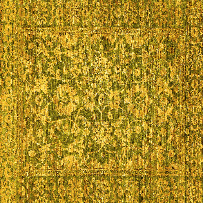 Square Oriental Yellow Traditional Rug, abs492yw