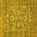 Square Oriental Yellow Traditional Rug, abs492yw