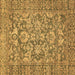 Square Oriental Brown Traditional Rug, abs492brn