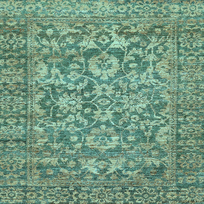 Square Machine Washable Oriental Light Blue Traditional Rug, wshabs492lblu