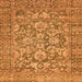 Square Machine Washable Oriental Orange Traditional Area Rugs, wshabs492org