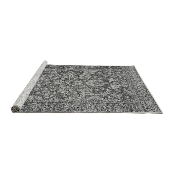 Sideview of Machine Washable Oriental Gray Traditional Rug, wshabs492gry