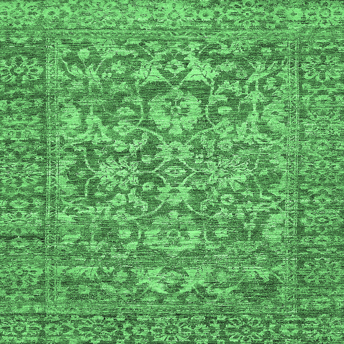 Square Oriental Emerald Green Traditional Rug, abs492emgrn
