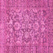 Square Machine Washable Oriental Pink Traditional Rug, wshabs492pnk