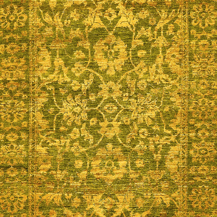 Machine Washable Oriental Yellow Traditional Rug, wshabs492yw