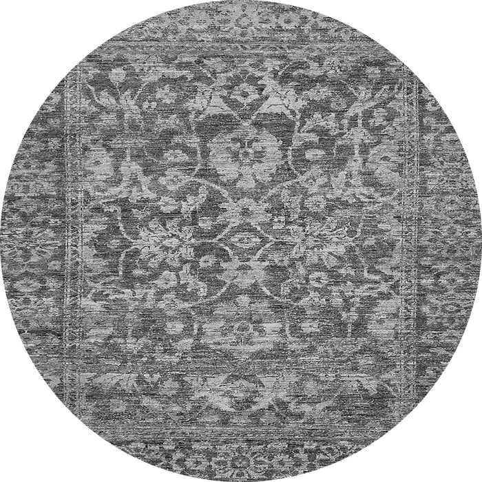 Round Oriental Gray Traditional Rug, abs492gry