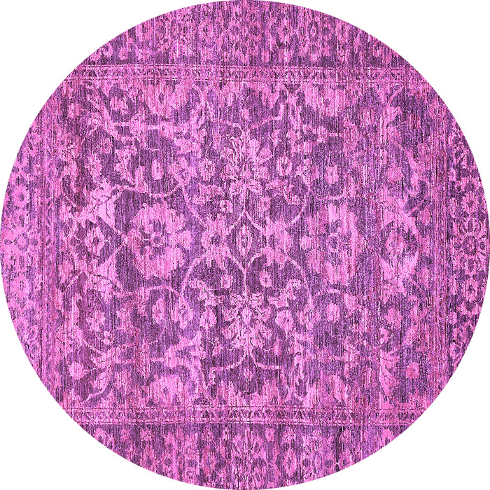 Round Machine Washable Oriental Purple Traditional Area Rugs, wshabs492pur