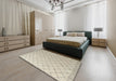 Abstract Camel Brown Solid Rug in a Bedroom, abs4930