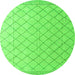 Round Machine Washable Solid Green Modern Area Rugs, wshabs4930grn