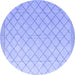 Round Machine Washable Solid Blue Modern Rug, wshabs4930blu