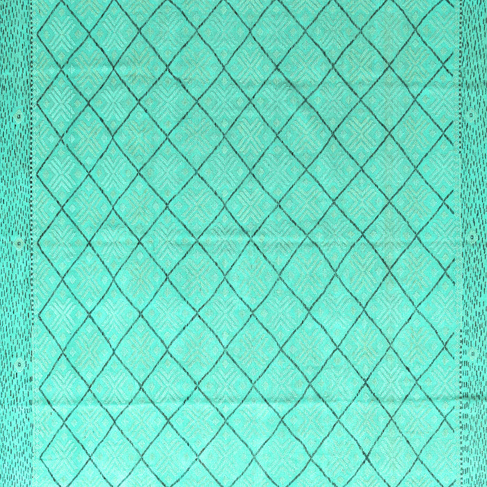 Square Machine Washable Solid Turquoise Modern Area Rugs, wshabs4930turq