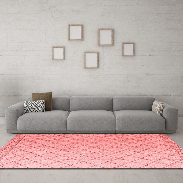 Modern Red Washable Rugs