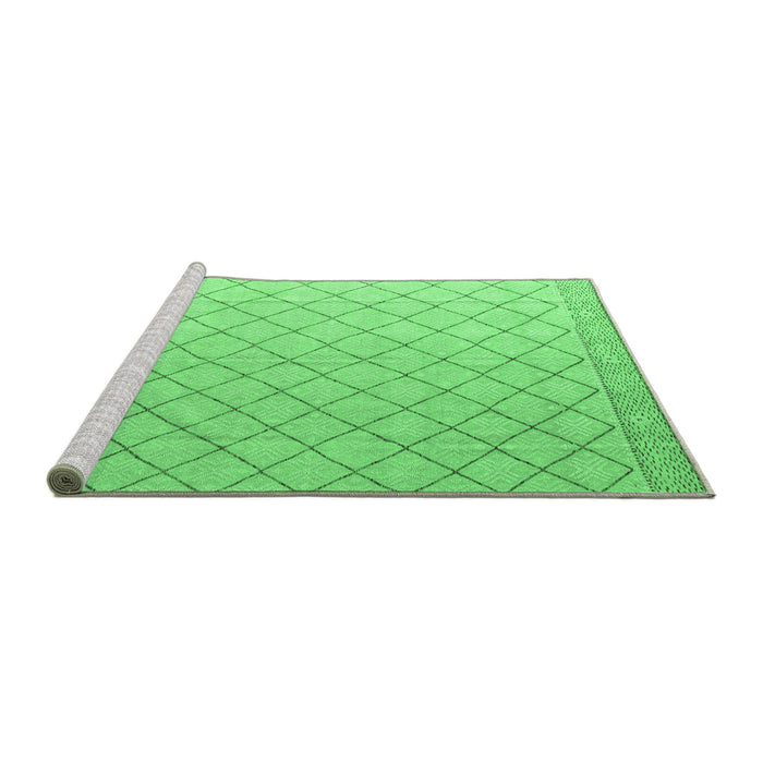 Sideview of Machine Washable Solid Emerald Green Modern Area Rugs, wshabs4930emgrn