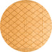 Round Solid Orange Modern Rug, abs4930org