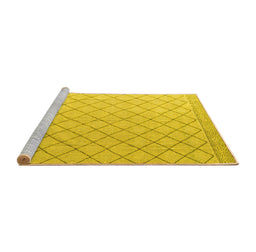 Sideview of Machine Washable Solid Yellow Modern Rug, wshabs4930yw