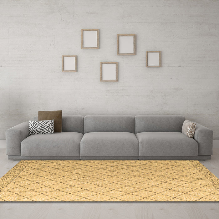Machine Washable Solid Brown Modern Rug in a Living Room,, wshabs4930brn