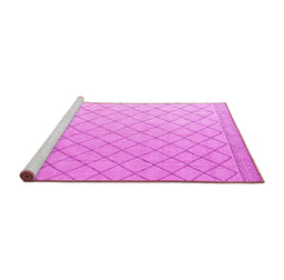 Sideview of Machine Washable Solid Pink Modern Rug, wshabs4930pnk