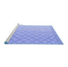 Sideview of Machine Washable Solid Blue Modern Rug, wshabs4930blu