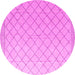 Round Solid Pink Modern Rug, abs4930pnk